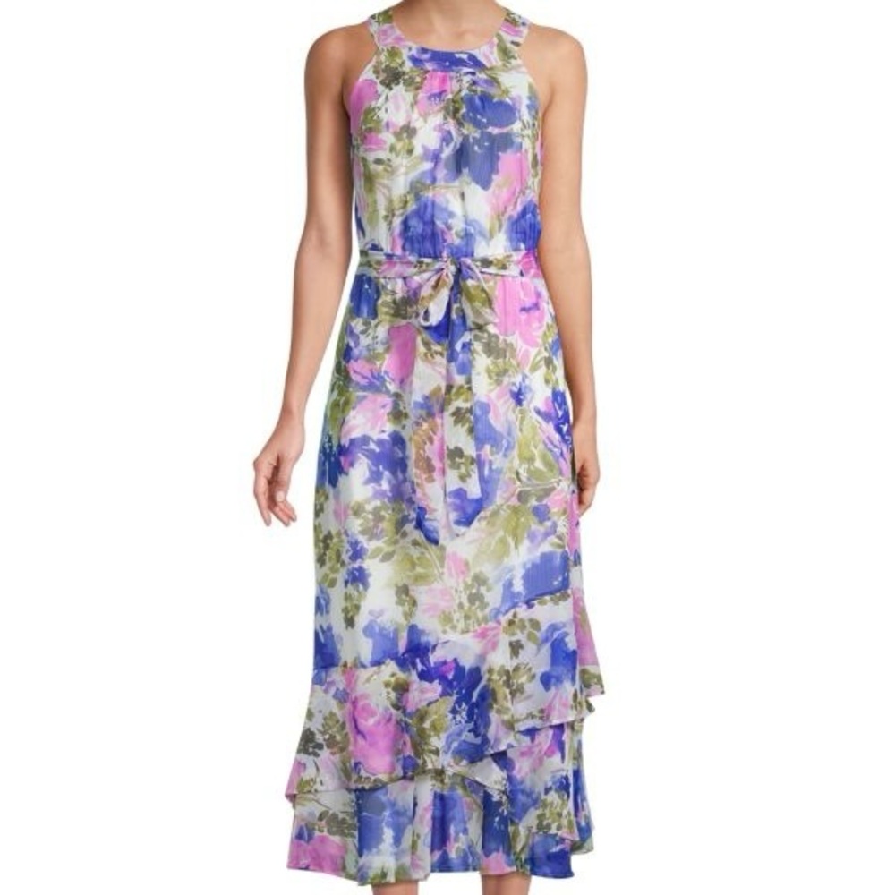 Calvin Klein Floral Sleeveless Midi Dress